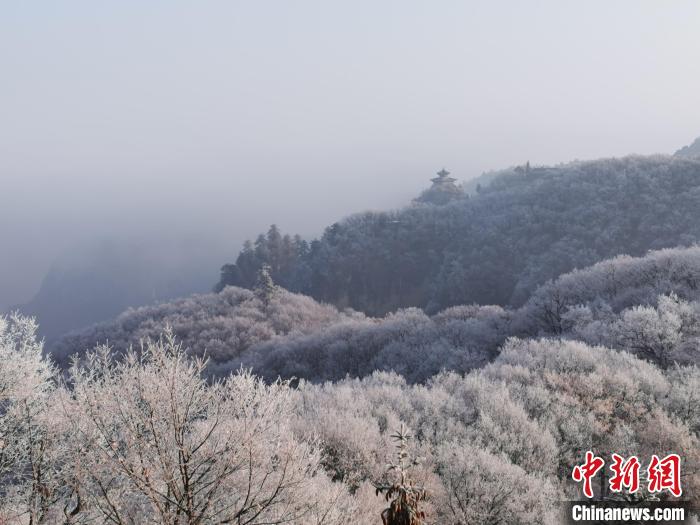 圖為連綿山脈，皆是白色。　徐振華 攝