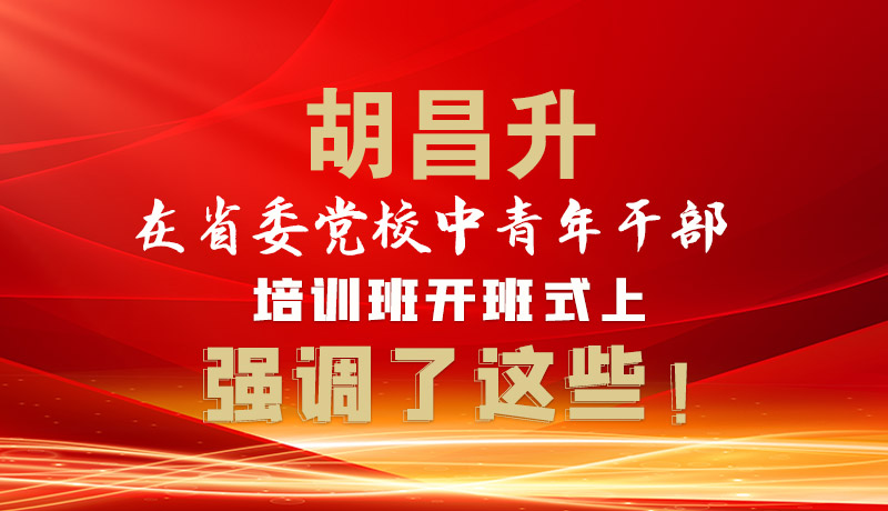 圖解|胡昌升在省委黨校中青年干部培訓(xùn)班開班式上強(qiáng)調(diào)了這些！